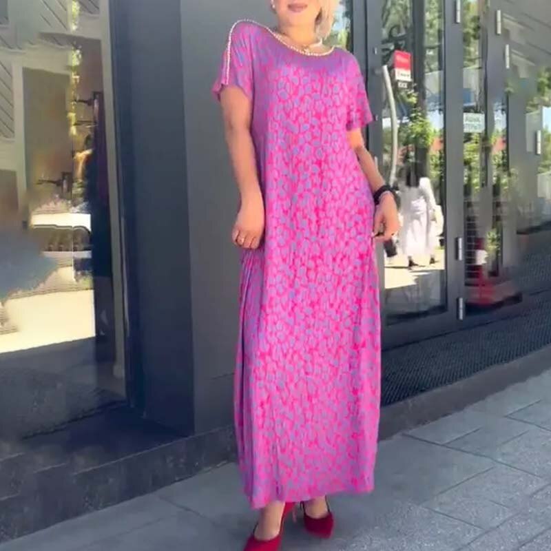 👗2024 Elegantna obleka velike velikosti s potiskom