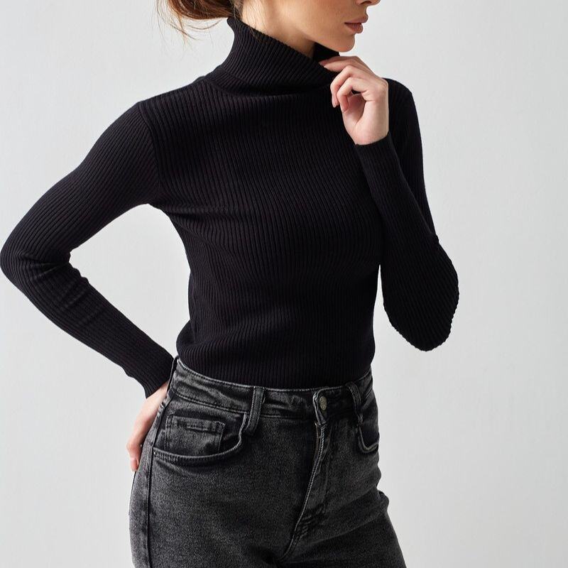 Camisola de gola alta, camisa de malha com fundo, camisola outono 2025, camisola de gola alta, camisola para mulher