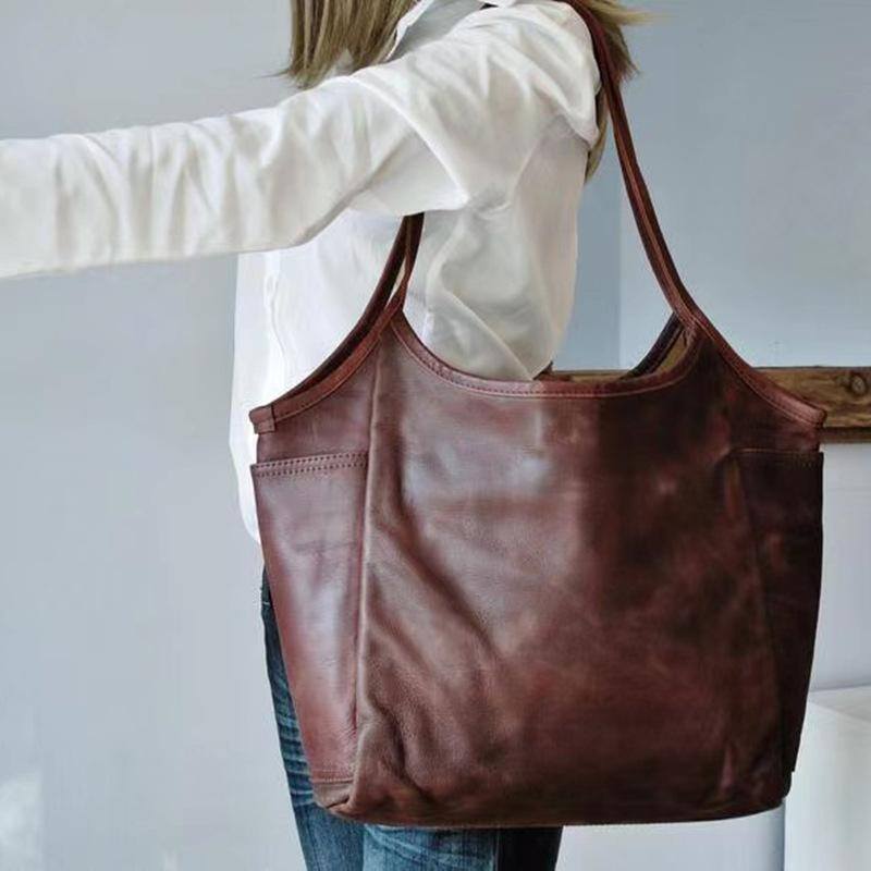 🔥 Saldi🔥 Borsa a tracolla in pelle vintage di grande capacità