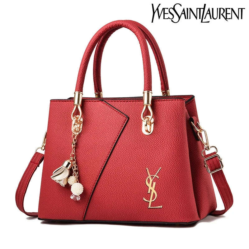 YSL® fashion δερμάτινη τσάντα ώμου μεγάλης χωρητικότητας