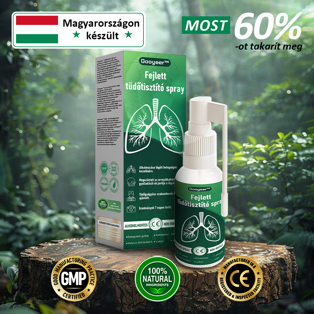 🍀𝐆𝐨𝐨𝐲𝐞𝐞𝐫™ 𝐅𝐞𝐣𝐥𝐞𝐭𝐭 𝐓ü𝐝ő𝐭𝐢𝐬𝐳𝐭í𝐭ó 𝐒𝐩𝐫𝐚𝐲-Támogatja a tüdő, a hörgők és az orrmelléküregek egészségét, elősegíti a légzőrendszer egészségét és a könnyebb légzést