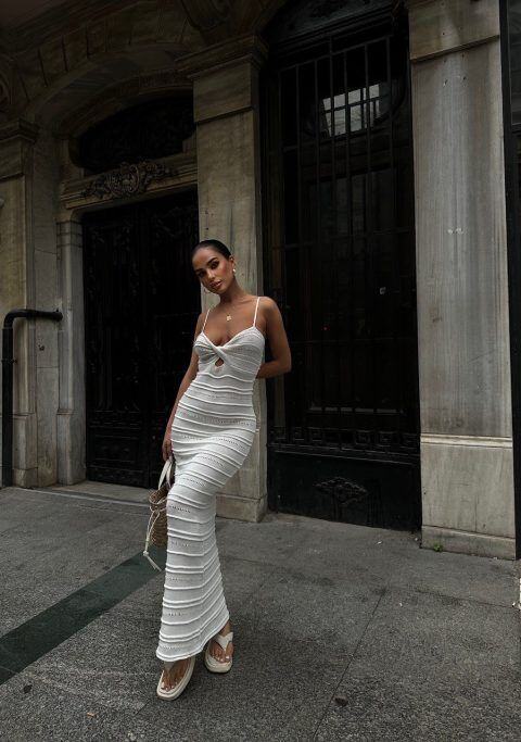 Vestido midi de malha