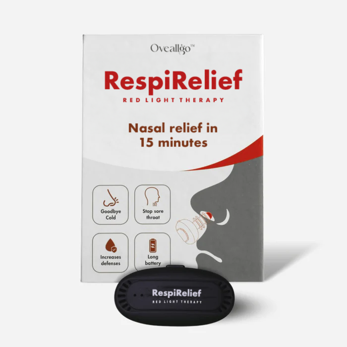 Instrumento de terapia nasal com luz vermelha Fivfivgo™ RespiRelief