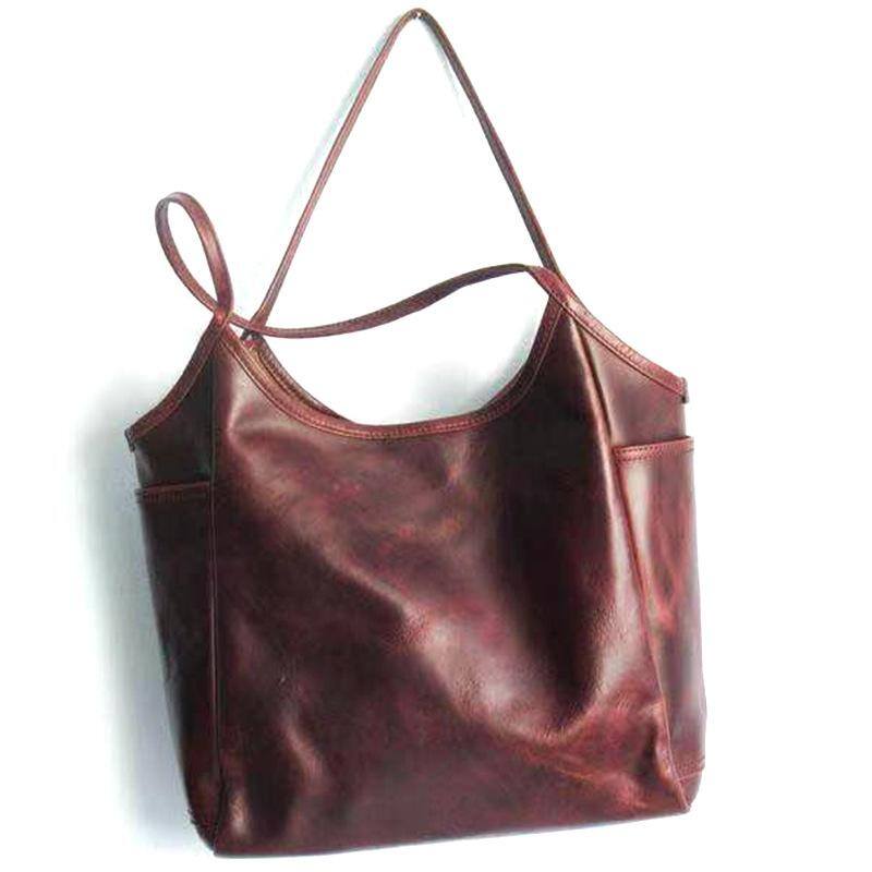 🔥 Saldi🔥 Borsa a tracolla in pelle vintage di grande capacità