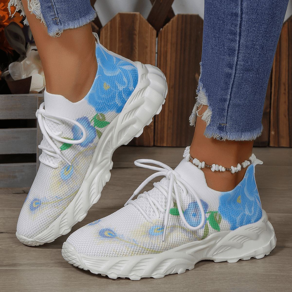 👟Utolsó napi INGYENES SZÁLLÍTÁS Akció 49% KEDVEZMÉNY — Virágmintás ortopéd tornacipők👟