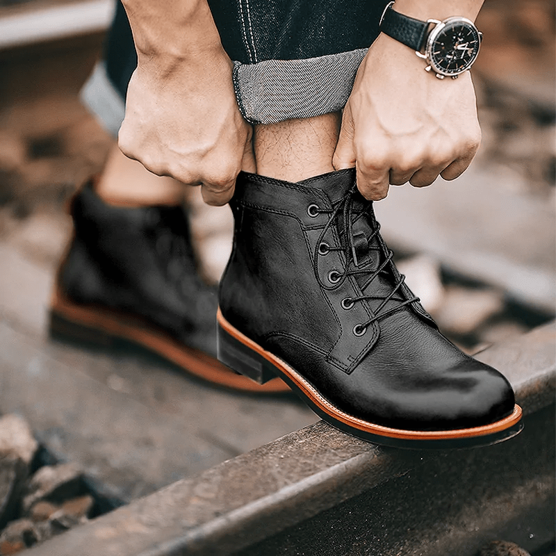 Bota de couro novas e elegantes para homem | Oferta de metade do preço!🔥