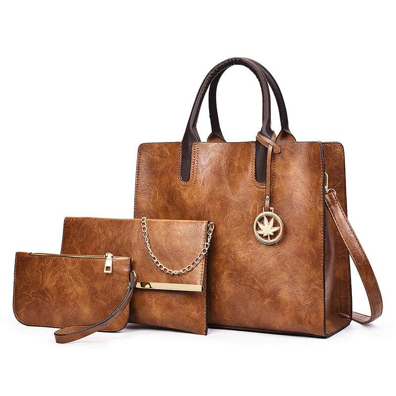 Borsa in pelle da donna (set di 3)