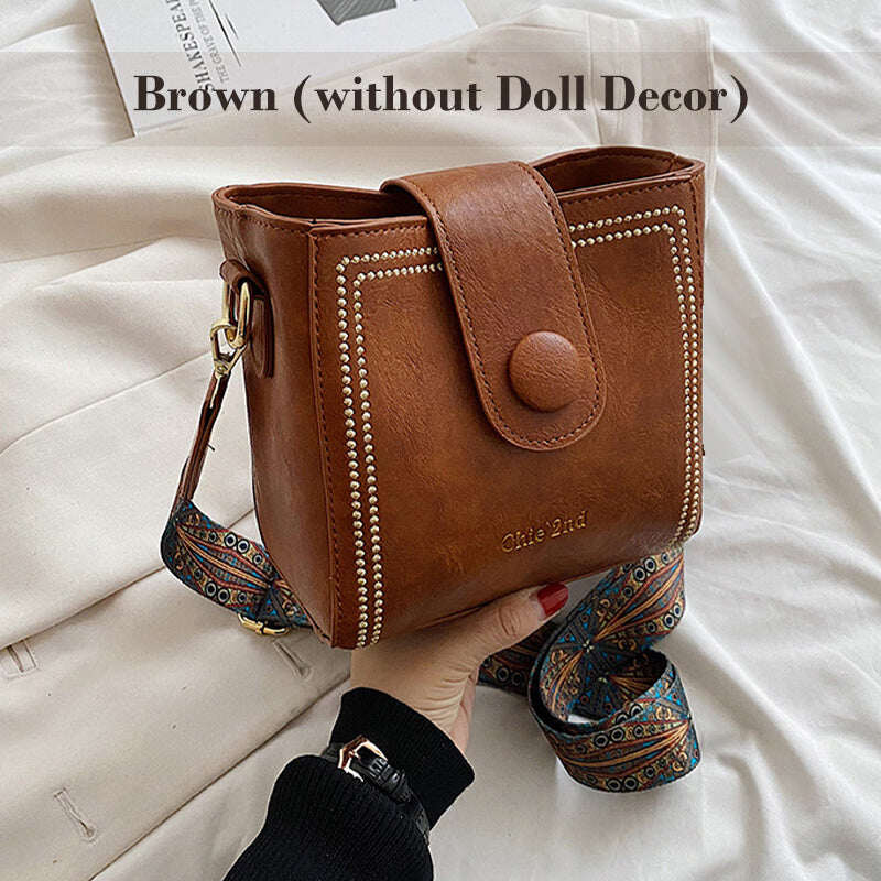 👜Bolsa fashion vintage com alça mais larga ajustável