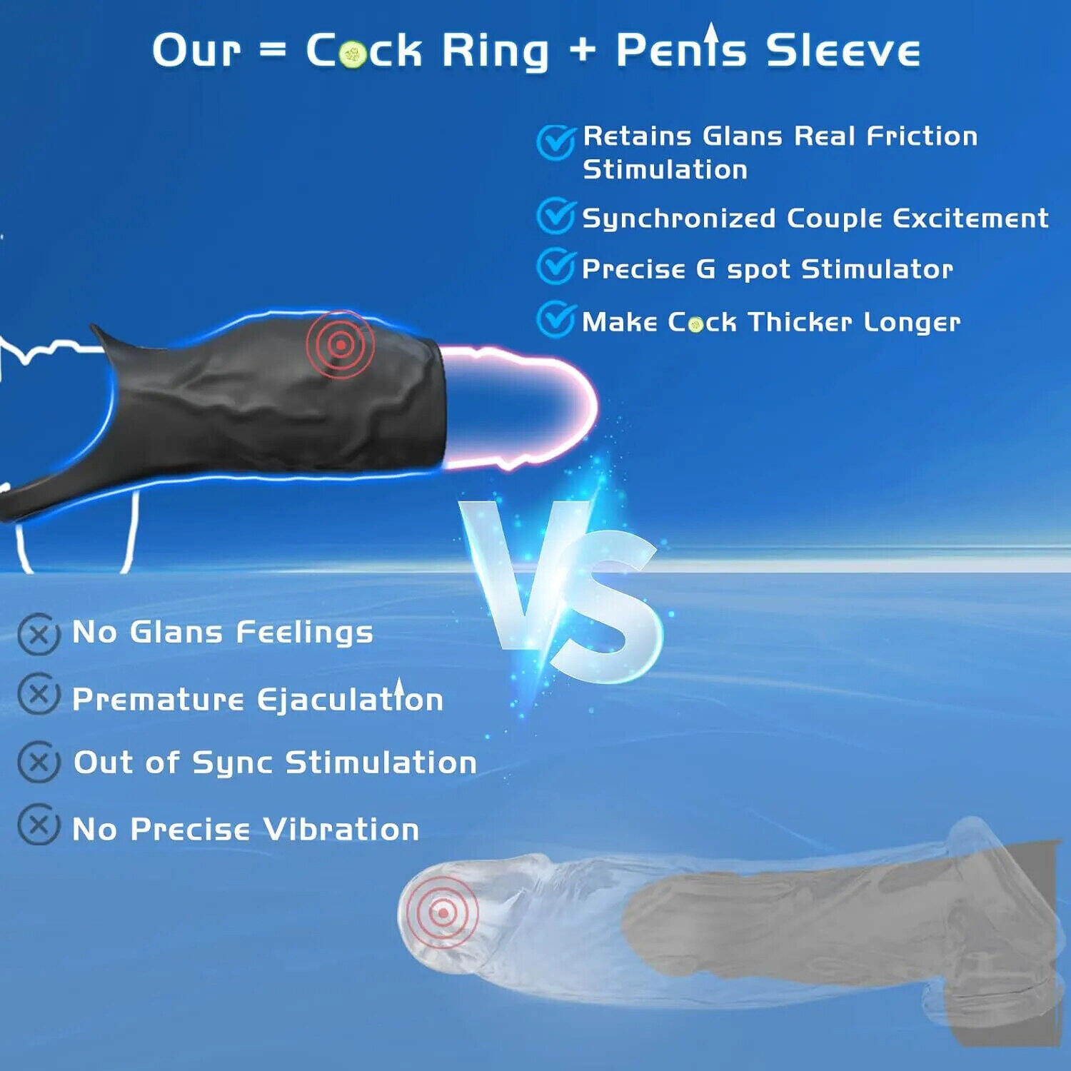 👑2024 Produse Noi💥-Prezervativ Vibrator pentru Penis Cock Ring😍🎀