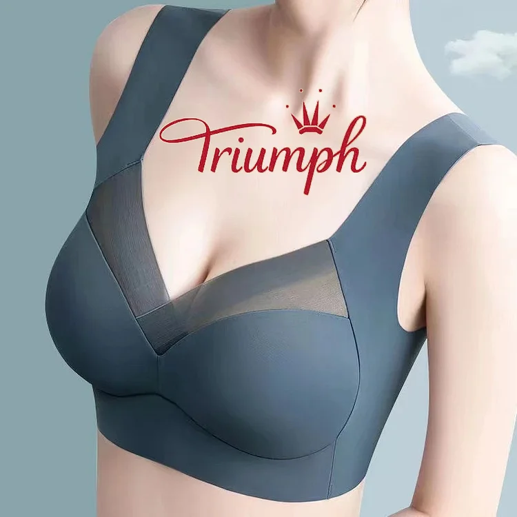 (3 piezas) Triumph – Ropa interior sexy sin costuras de seda gelada sin push up [M-5XL]