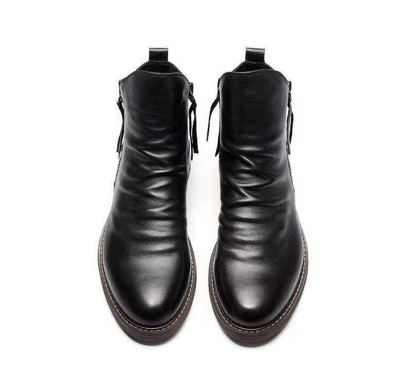 Novo Bota de couro com fecho de correr para homem | Oferta de metade do preço🔥