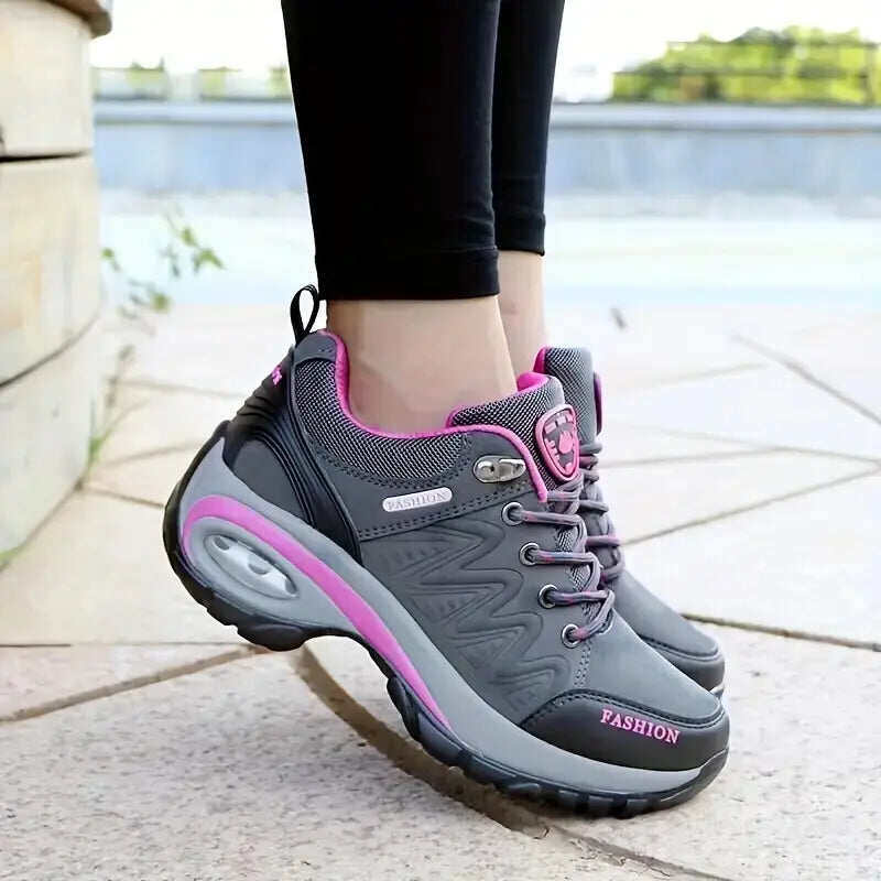 [35-42]2024 Nova almofada de ar feminina com aumento de altura sapatos casuais sola macia