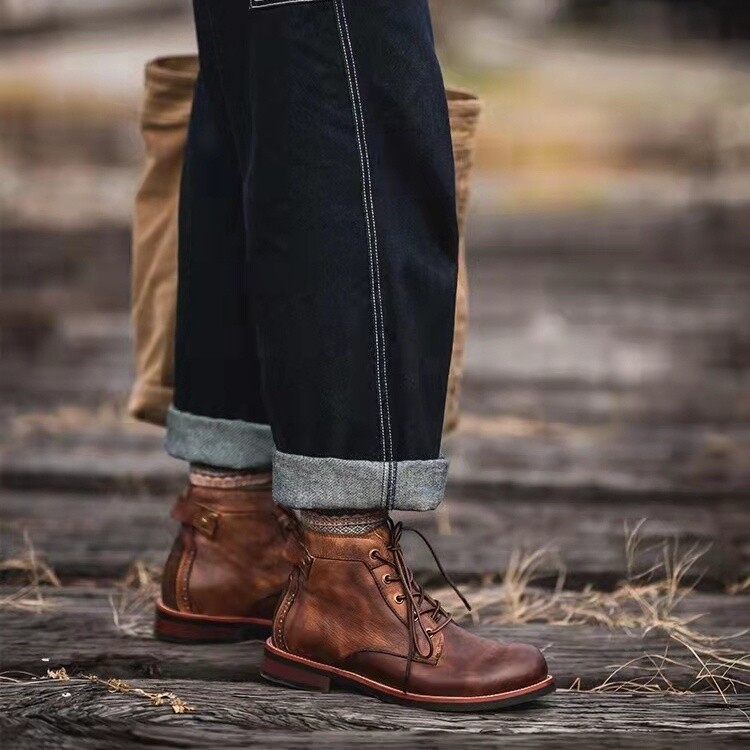 Bota de couro novas e elegantes para homem | Oferta de metade do preço!🔥