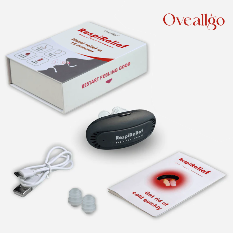 Instrumento de terapia nasal com luz vermelha Fivfivgo™ RespiRelief