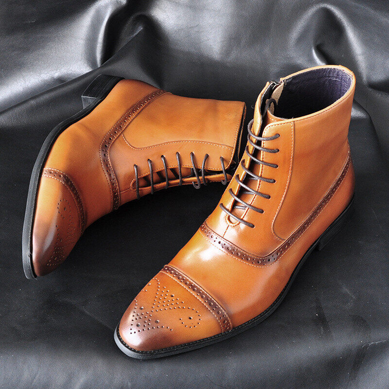 Bota de couro clássicas para homem