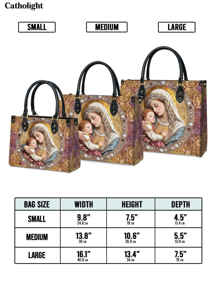 Catholight  Divine Madonna And Child Leather Bag
