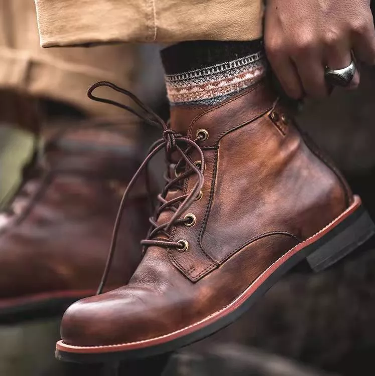 Bota de couro novas e elegantes para homem | Oferta de metade do preço!🔥
