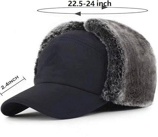 🧢❄️Homens Inverno Aba de Orelha Chapéu Trapper Máscara Facial Pele Aviador Térmico Quente Neve Esqui Cap