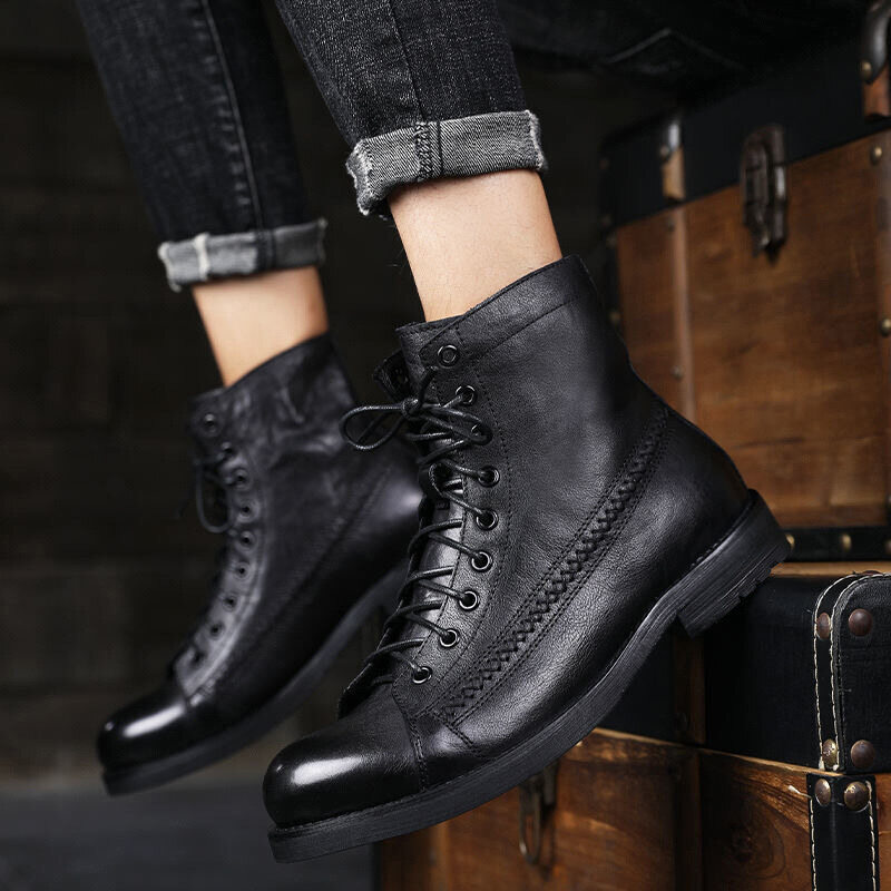 Bota de Couro Vintage Masculinas Clássicas