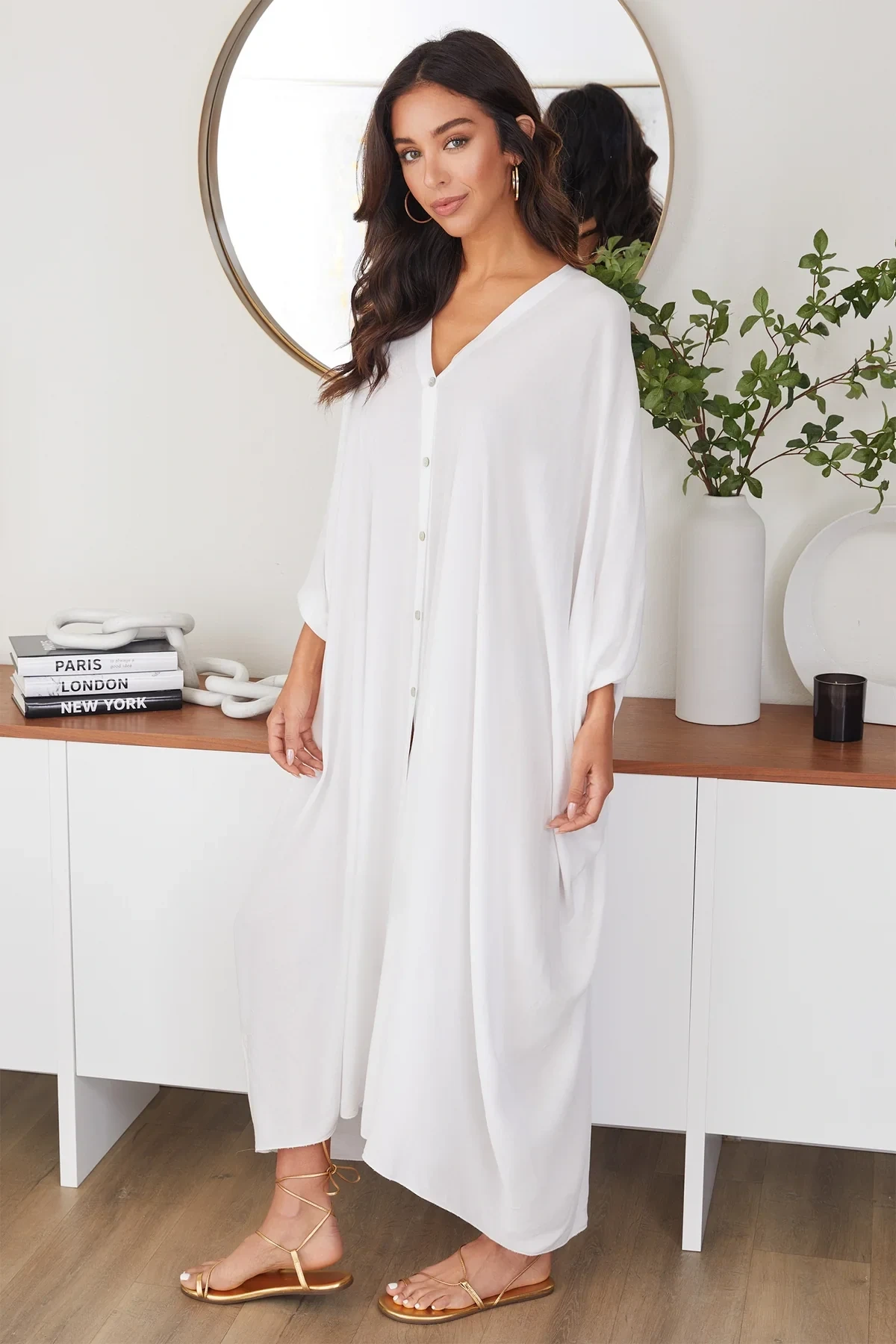 THE ALAIA VISCOSE KAFTAN DRESS