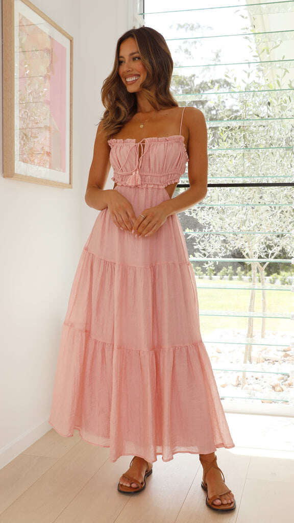 Vestido midi de tirantes