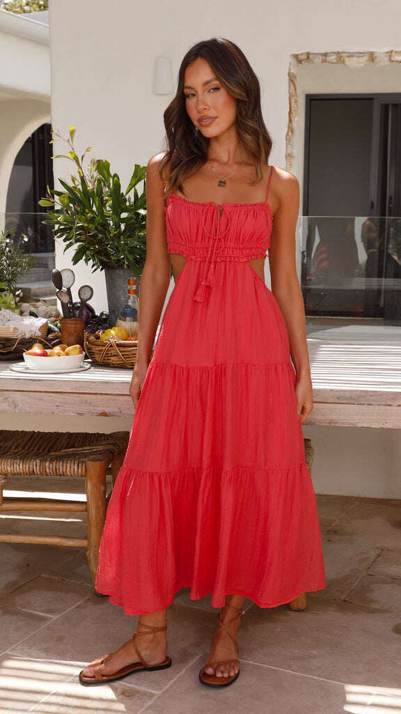 Vestido midi de tirantes