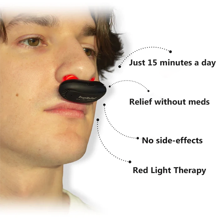 Instrumento de terapia nasal com luz vermelha Fivfivgo™ RespiRelief