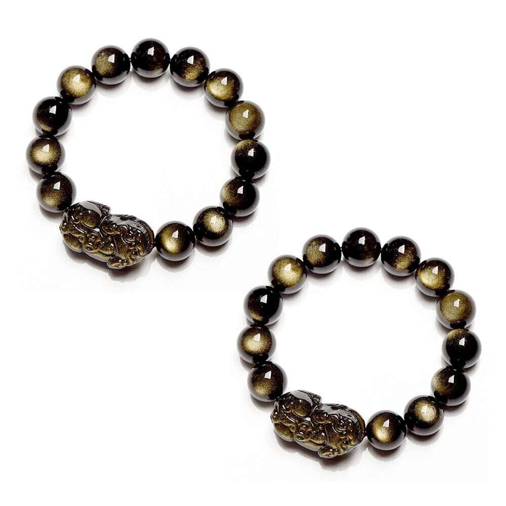 Pulseira CC™ Feng Shui Golden Sheen Obsidiana