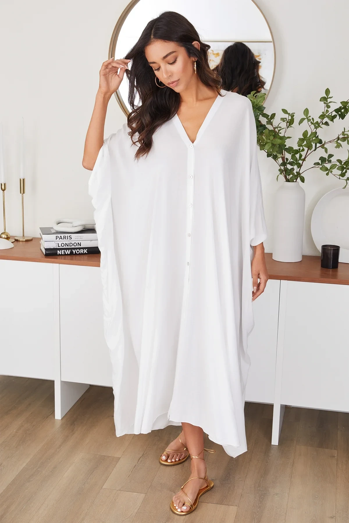 THE ALAIA VISCOSE KAFTAN DRESS