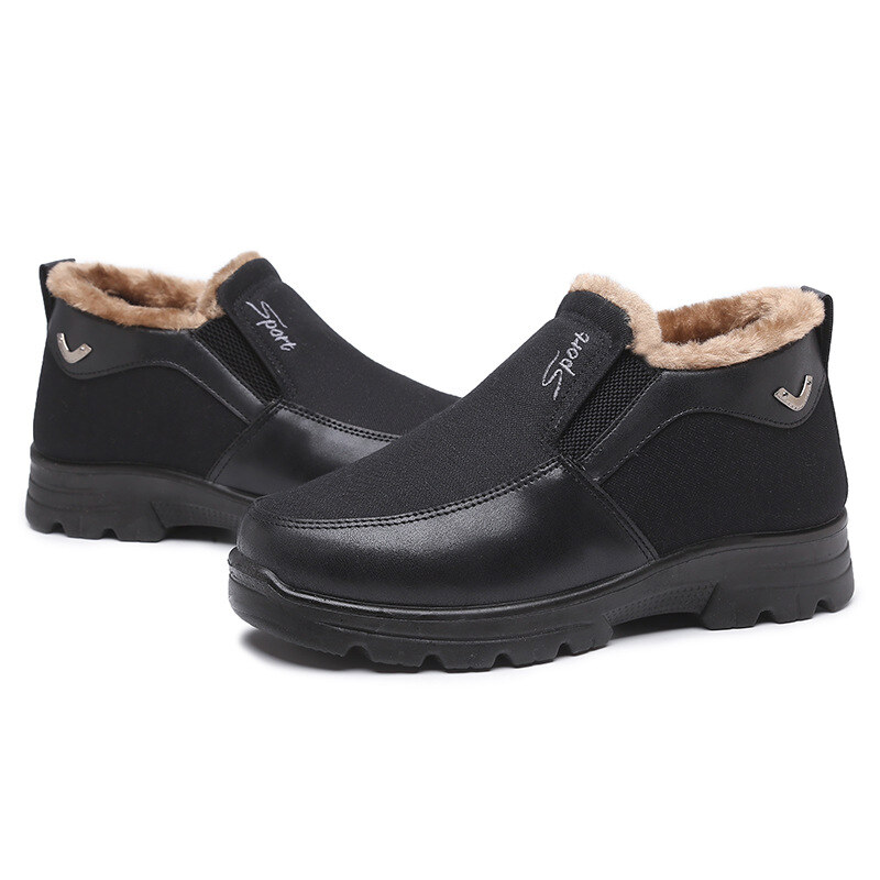 Botas ortopédicas masculinas de lã de inverno, à prova d'água, quentes e antiderrapantes, botas de neve no tornozelo (certificação médica)