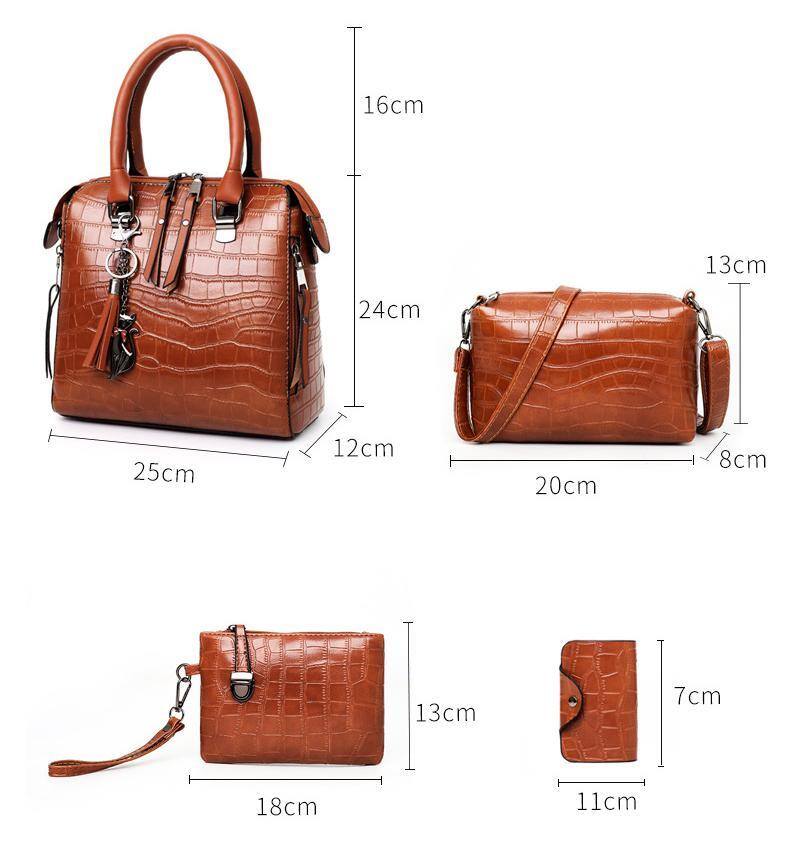 🔥 Saldi Offerta esclusiva di borse (4 pezzi/1 set) Borsa moderna in pelle