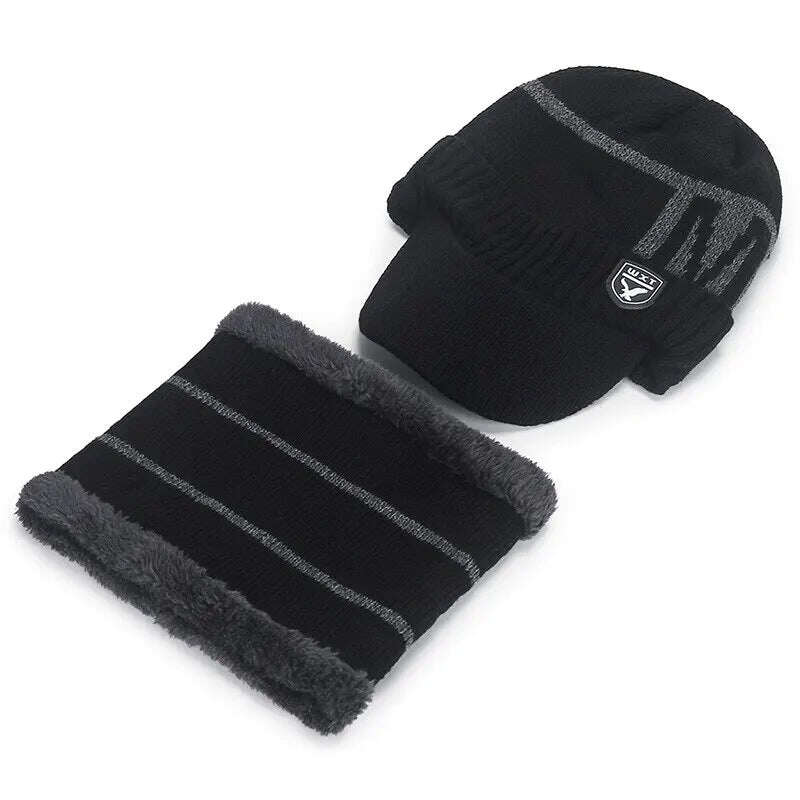 Zimní čepice Skullies Beanie čepice a šála na krku Vlna teplá