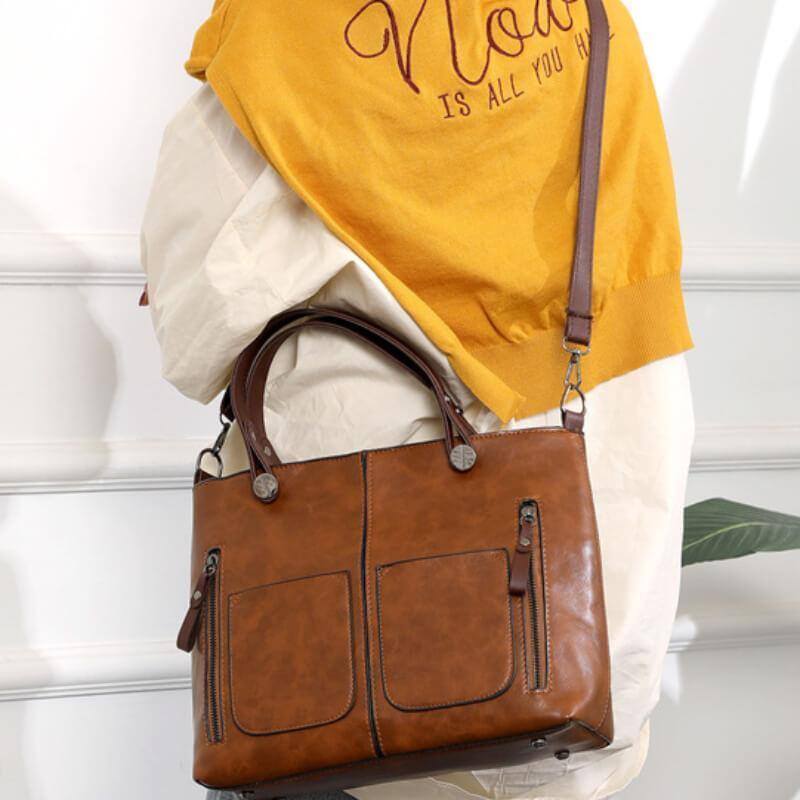 🔥Oferta Especial🔥Saco de couro feminino