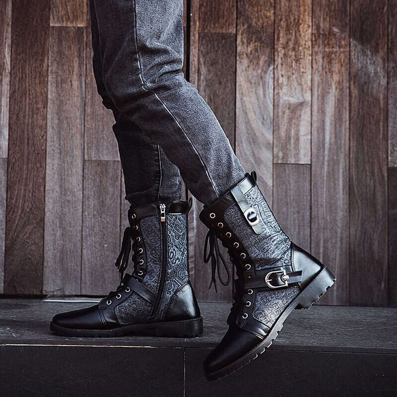 Bota de couro clássicas para homem