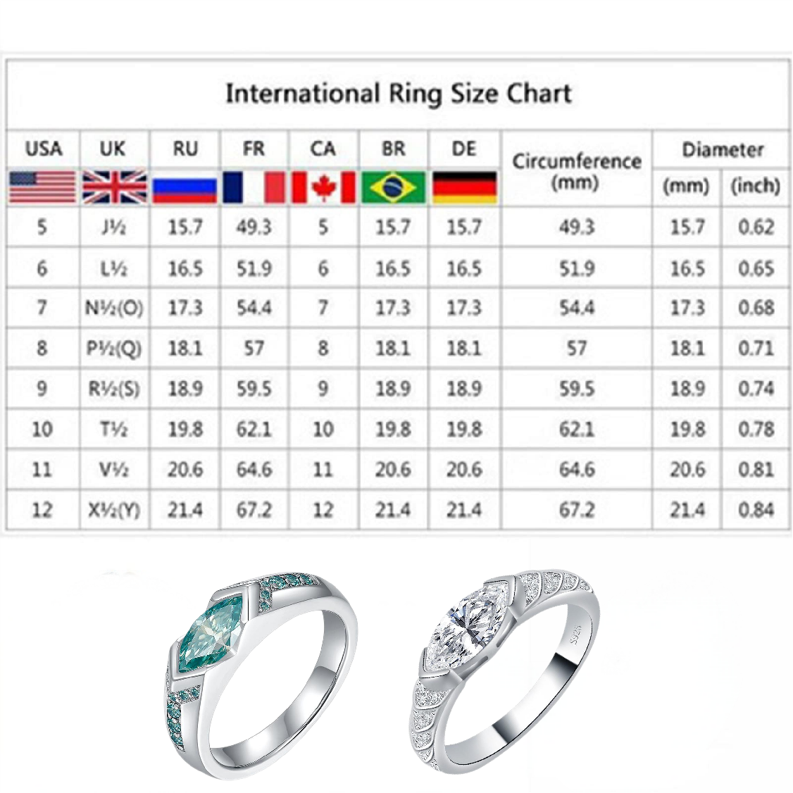 Anel de diamante Moissanite de magnetologia Miniyou💎