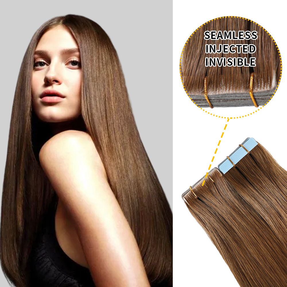 FITA INVISÍVEL INJETADA SEM COSTURA GOOPATCH AMARRADA À MÃO NA EXTENSÃO DO CABELO - CABELO HUMANO 100% VIRGEM / 10 PCS