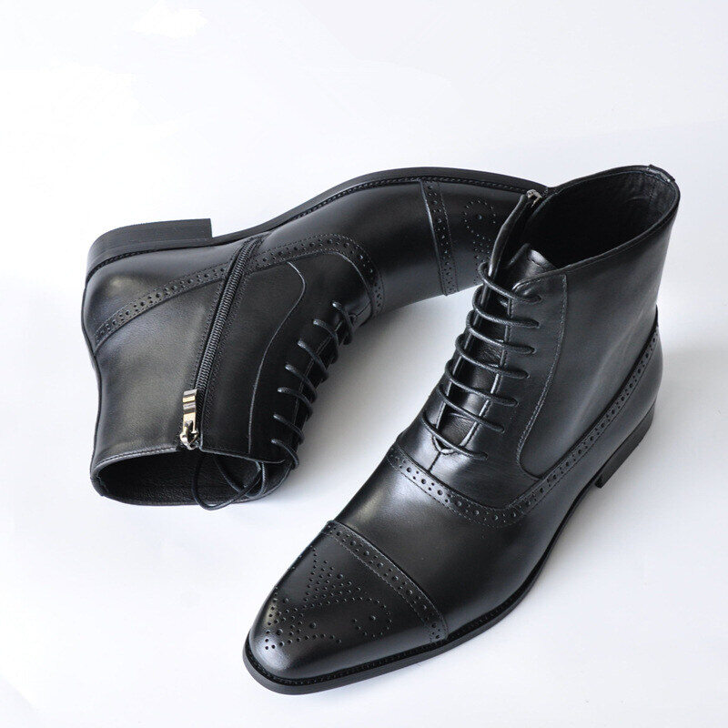 Bota de couro clássicas para homem