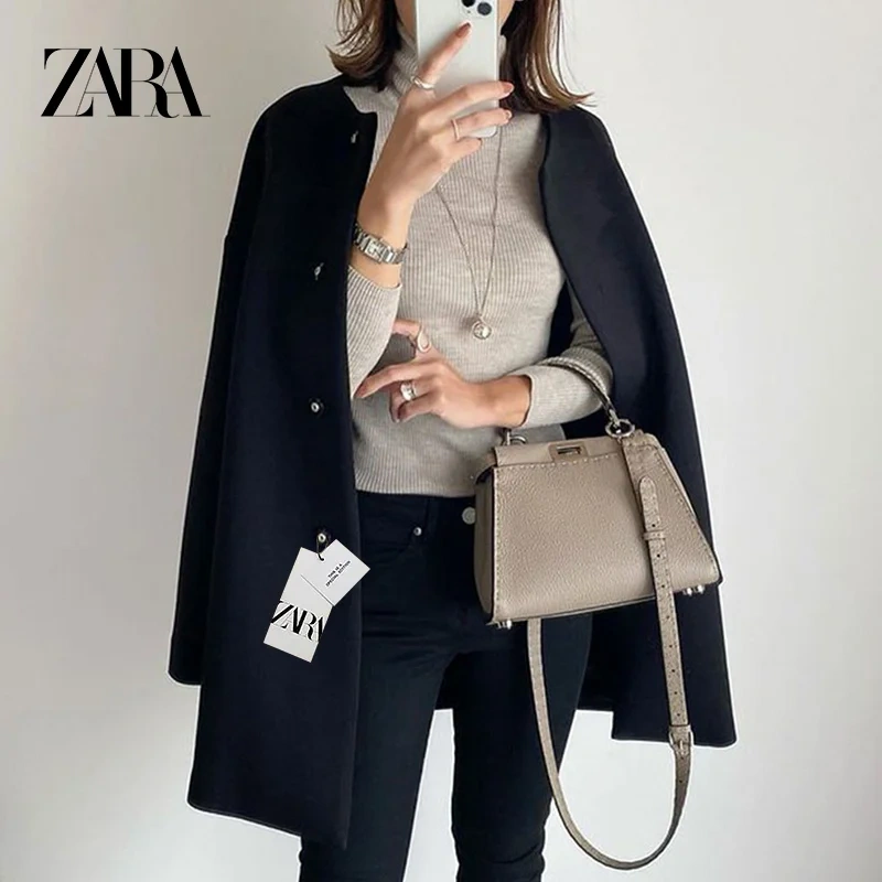 ZARA - wysokiej jakości kurtka wełniana, średniej długości