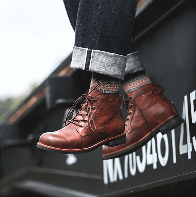 Bota de couro novas e elegantes para homem | Oferta de metade do preço!🔥