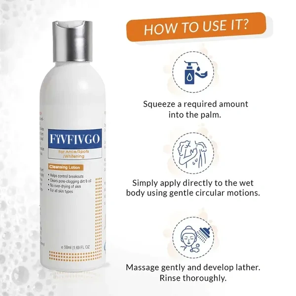 fivfivgo™ loção de limpeza para acne e borbulhas e acantose nigricans