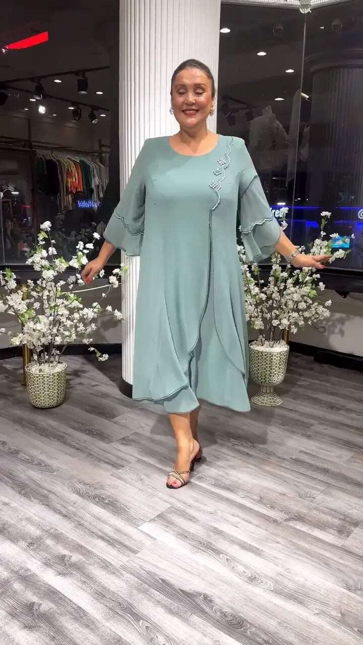 Último dia de promoção 70% OFF - 🔥💕Vestido solto de chiffon cor sólida feminino