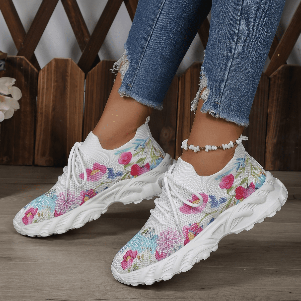 👟Utolsó napi INGYENES SZÁLLÍTÁS Akció 49% KEDVEZMÉNY — Virágmintás ortopéd tornacipők👟