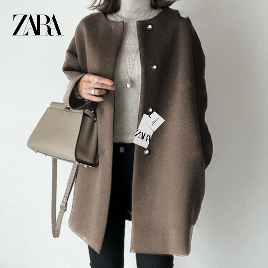 ZARA - wysokiej jakości kurtka wełniana, średniej długości