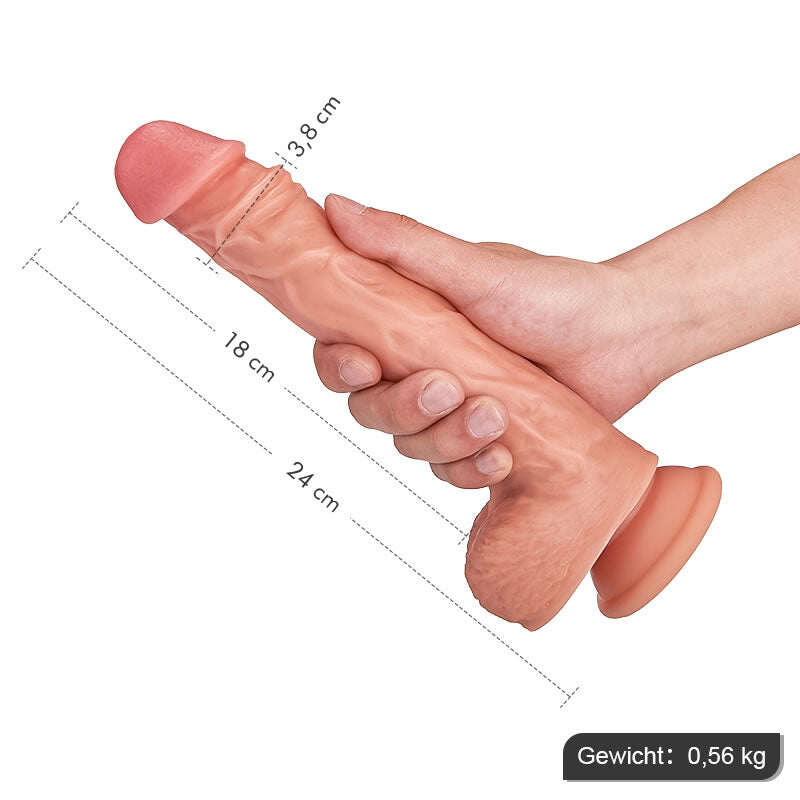 3 IN I Realistické dildo 8 Vibrace 8 Teleskopické vyhřívání 24CM