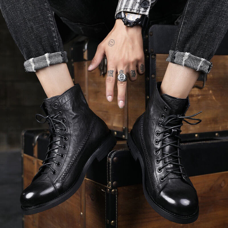 Bota de Couro Vintage Masculinas Clássicas