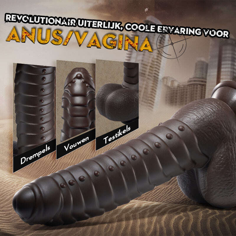 PANGOLIN 3 V 1 Realističtější dildo 24CM-hnědé