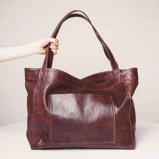 Saco de Pele Vintage Soft Leather Shoulder Bag feminino