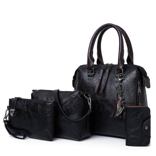 🔥Oferta Especial🔥 Conjunto de Saco de Couro Feminino (4 peças)
