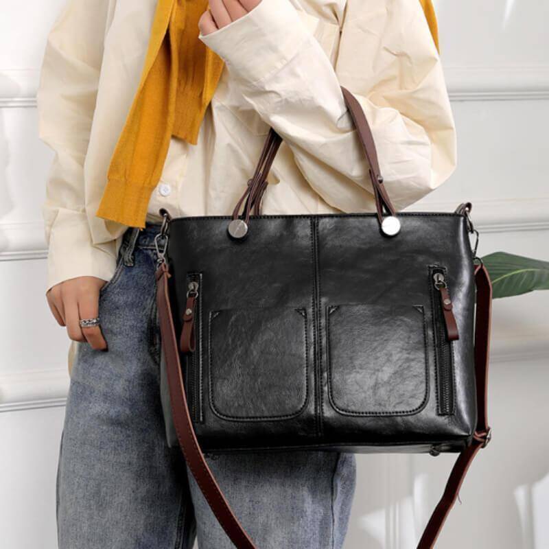 🔥Oferta Especial🔥Saco de couro feminino