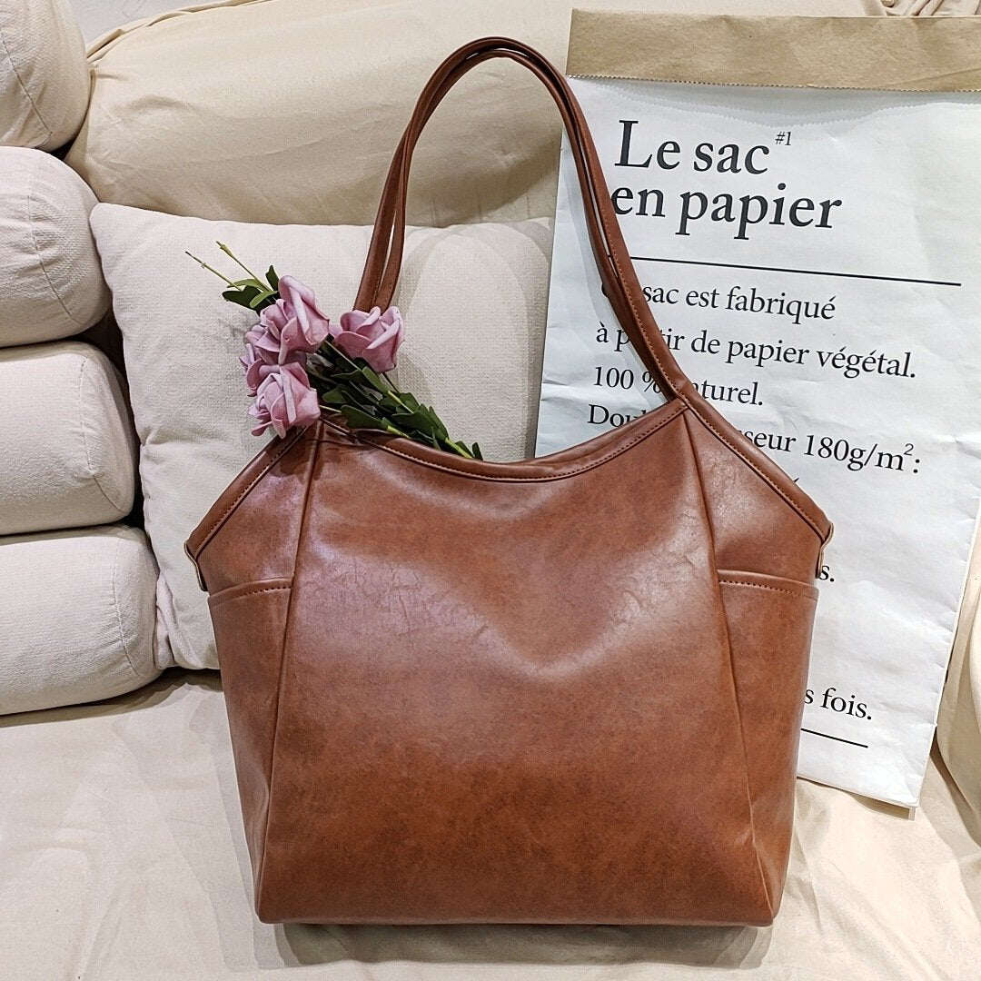 🔥 Saldi🔥 Borsa a tracolla in pelle vintage di grande capacità